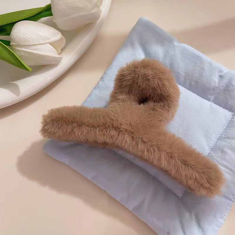 Velvet Fluff Claw Clips