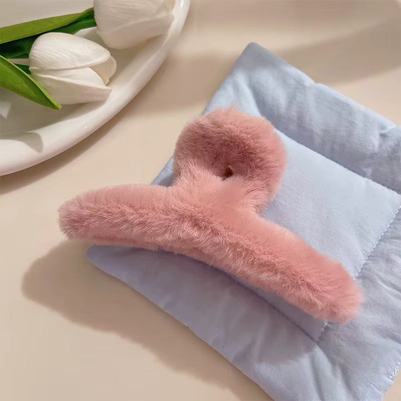 Velvet Fluff Claw Clips