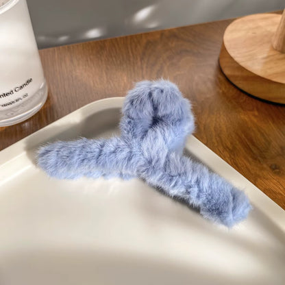 Mini Velvet Fluff Claw Clips