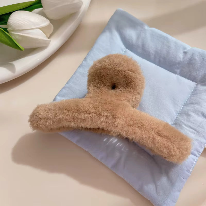 Velvet Fluff Claw Clips