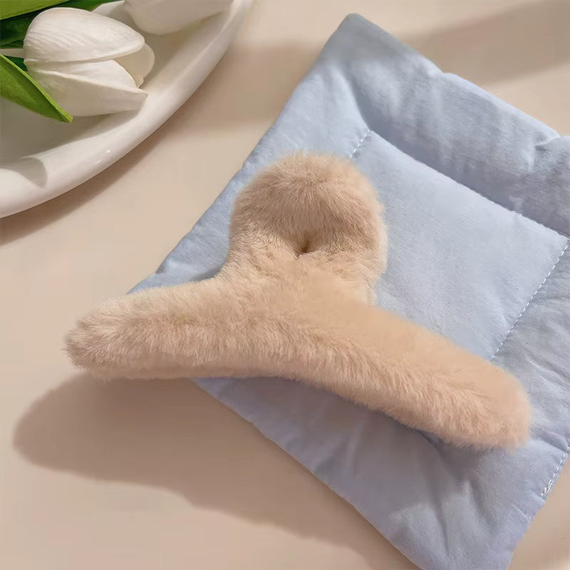 Velvet Fluff Claw Clips