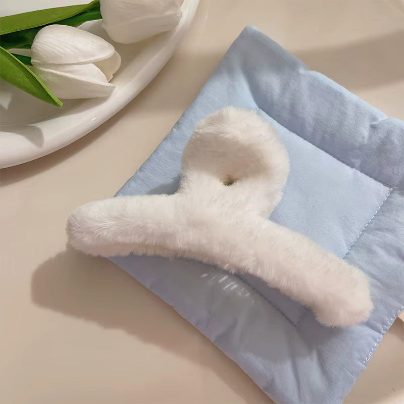 Velvet Fluff Claw Clips