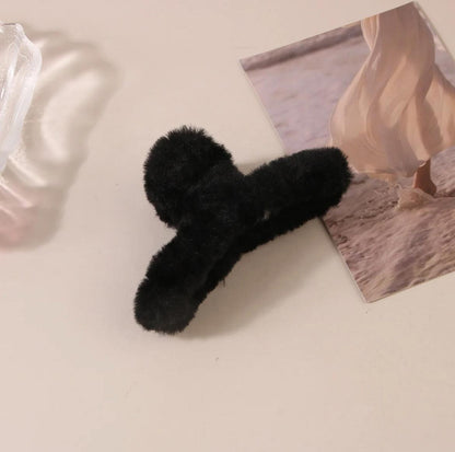 Mini Velvet Fluff Claw Clips