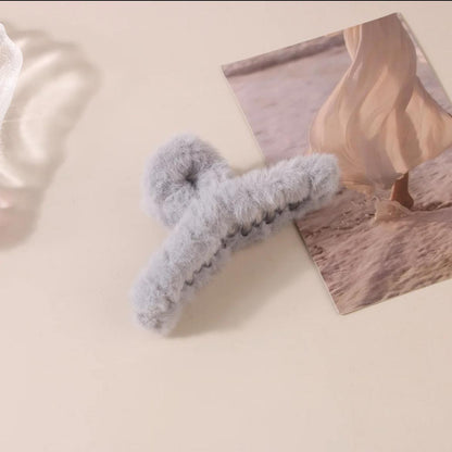 Mini Velvet Fluff Claw Clips