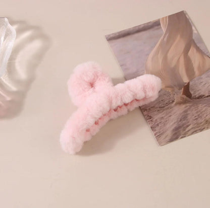 Mini Velvet Fluff Claw Clips